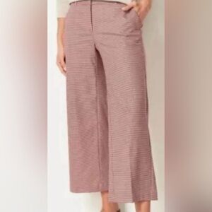 J Jill Red Gingham Women's Wide-Leg cropped Pants